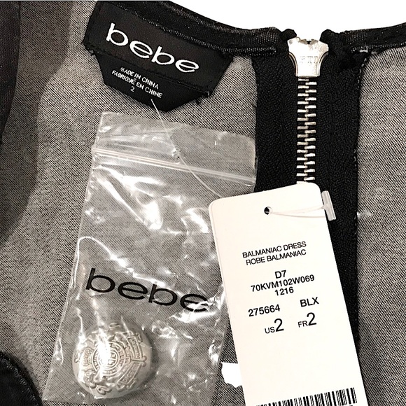 bebe Gray Denim Military Mini Dress - Picture 3 of 13